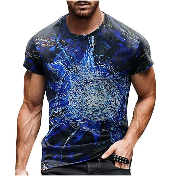APEXFWDT Men's Big and Tall Short Sleeve T Shirt Summer 3D Print Graphic Tee Tops Casual Crewneck Workout Shirt S-5X