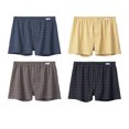 thumbnail image 1 of APEXFWDT Men's Big and Tall Underwear Boxers Elastic Waistband Cotton Boxer Shorts Soft Comfy Plaid Printed Boxers for Men 4 Pack, 1 of 8