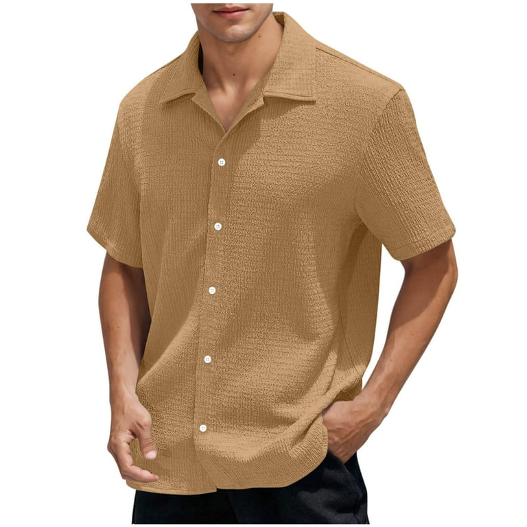 APEXFWDT Men's Button Down Dress Shirt - Casual Collared Short Sleeve Shirt Summer Shirts for Daily Wear & Outings,XL,Khaki - Walmart.com APEXFWDT Men's Button Down Dress Shirt - Casual Collared Short Sleeve Shirt Summer Shirts for Daily Wear & Outings,XL,Khaki - Walmart.com