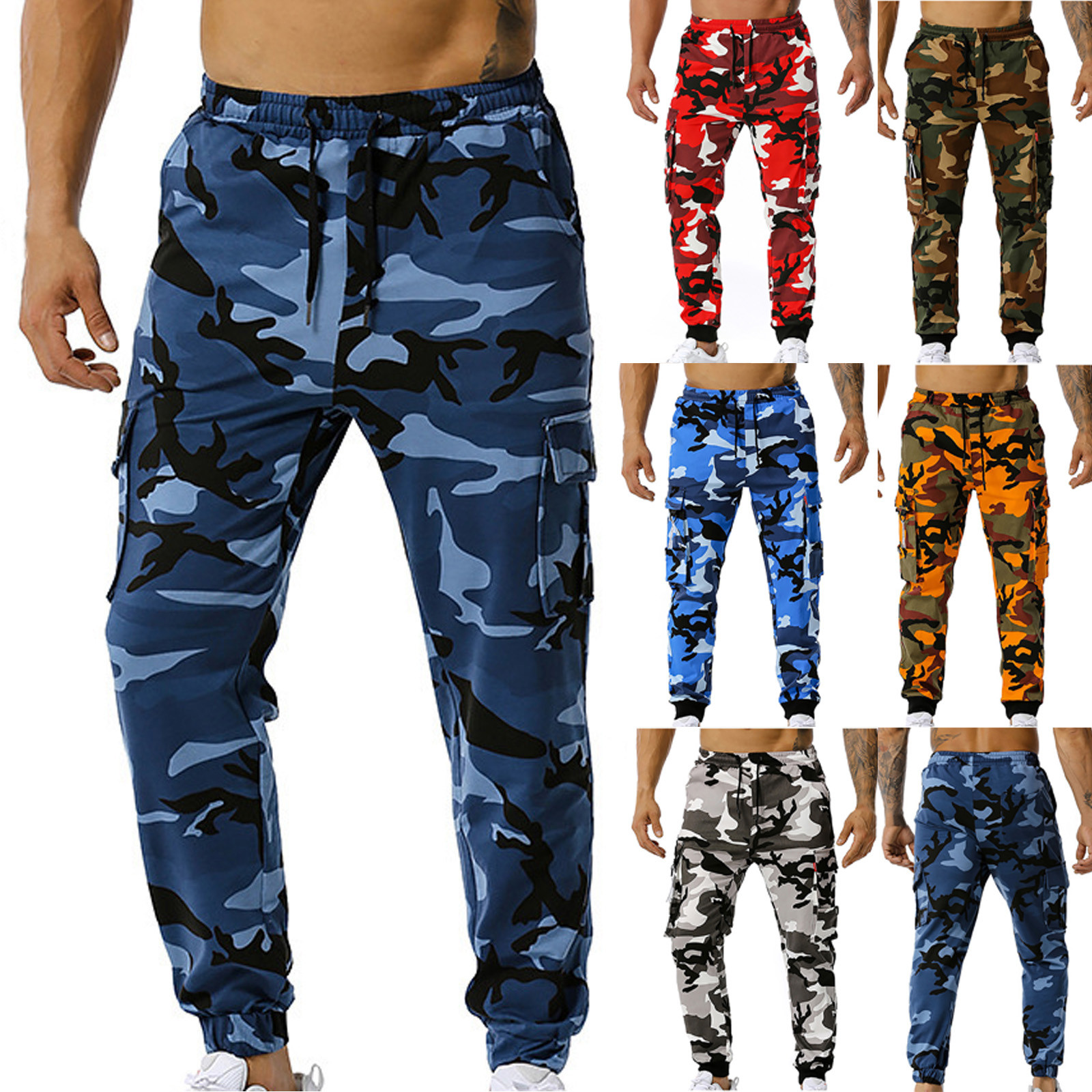 APEXFWDT Men's Camo Cargo Pants Casual Military Army Combat Cargo Work