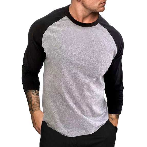 APEXFWDT Men's Classic Baseball Active T-Shirt Casual Vintage Long Sleeve Raglan Shirts Crewneck Raglan Fit Athletic Shirts