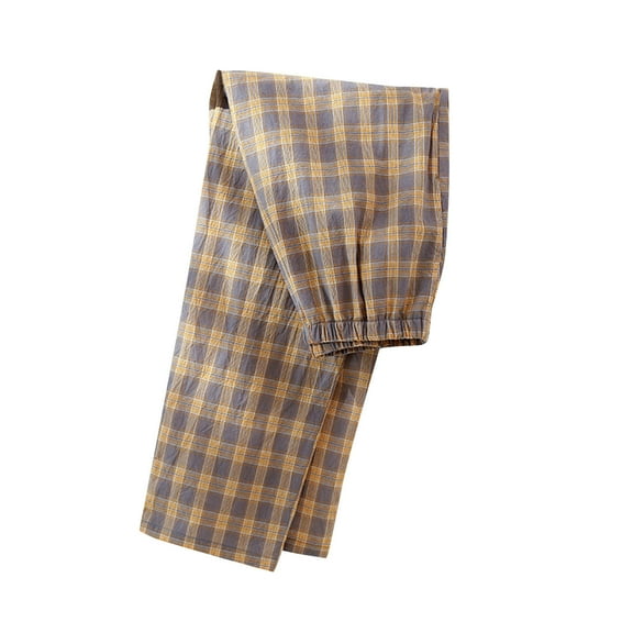 APEXFWDT Men's Classic Plaid Sleep Pants Elastic Waist Pajama Bottoms Casual Loose Fit Lounge Trousers