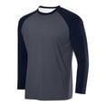 thumbnail image 1 of APEXFWDT Men's Color Block Raglan Sleeve T Shirt Mesh Crew Neck Athletic Casual Long Sleeve Baseball Tee Shirt,XXXL,Dark Gray, 1 of 2