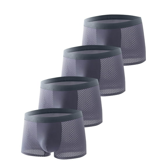 APEXFWDT Men's Cooling Underwear 4-Pack - Mesh Boxer Briefs for Men | Comfort Breathable Fabric L-4XL