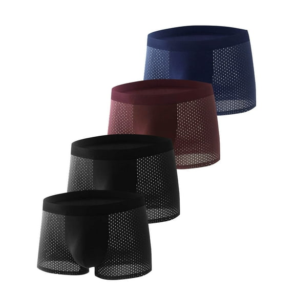 APEXFWDT Men's Cooling Underwear 4-Pack - Mesh Boxer Briefs for Men | Comfort Breathable Fabric L-4XL