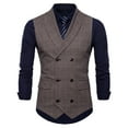 thumbnail image 1 of APEXFWDT Men's Double Breasted Suit Vests, Big and Tall Casual Business Dress Vests Slim Fit Waistcoat for Wedding Dinner, 1 of 8