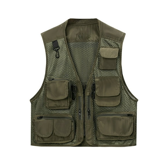 APEXFWDT Men's Fishing Vest Outdoor Work Hunting Utility Vest Quick-Dry Safari Travel Vest Jacket with Multi Pockets