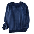 thumbnail image 1 of APEXFWDT Men's Flannel Pajama Top Crew Neck Long Sleeve Winter Loungewear Shirt, Cozy Homewear,XXL,Navy, 1 of 3
