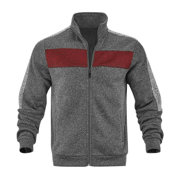 APEXFWDT Men's Full Zip Jacket Lightweight Stand Collar Active Track Jacket Long Sleeve Windproof Casual Sweatshirt Coats with Pockets