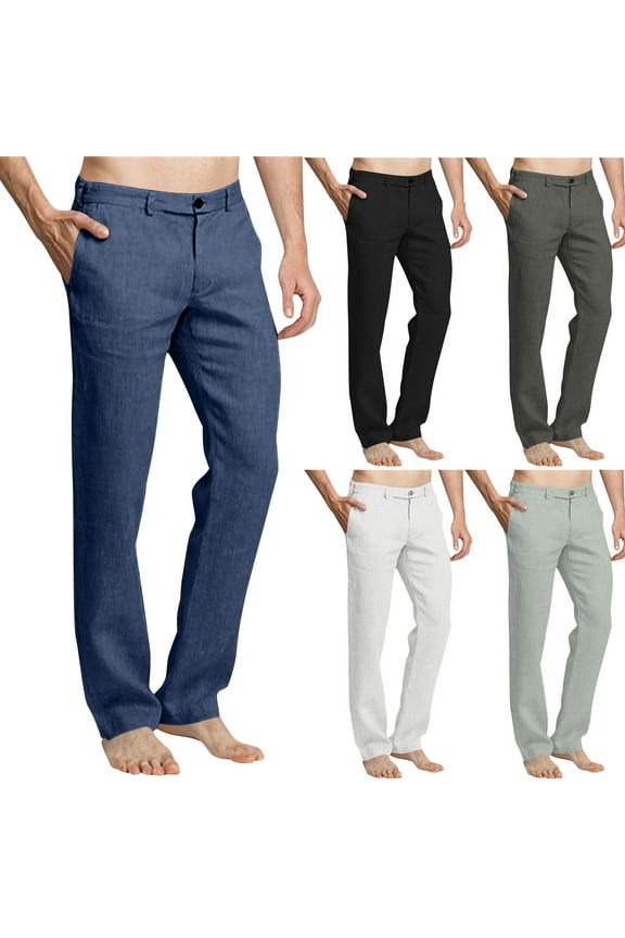 APEXFWDT Men's Golf Pants Classic Fit Flat Front Work Dress Pants Stretch Casual Relaxed Fit Lightweight Pants with Pockets,M,Black