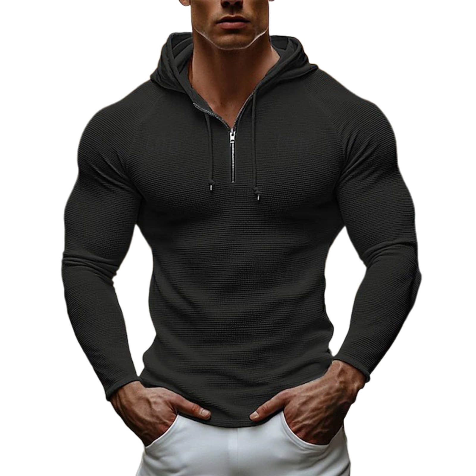 1500~Frontal Zip Solid Color J-VESTOL Hoodie