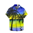 thumbnail image 1 of APEXFWDT Men's Hawaiian Shirt Short Sleeve Button Down Beach Shirt Palm Printed Holiday Beach Top, 1 of 5