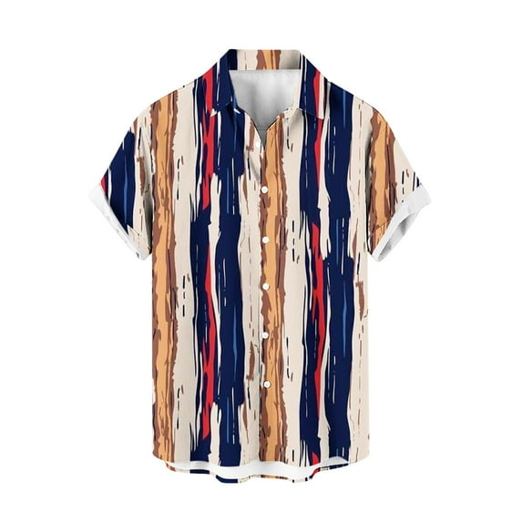 APEXFWDT Men's Hawaiian Shirt Tropical Aloha Shirts Short Sleeve Beach Holiday Shirt Casual Cuban Shirts