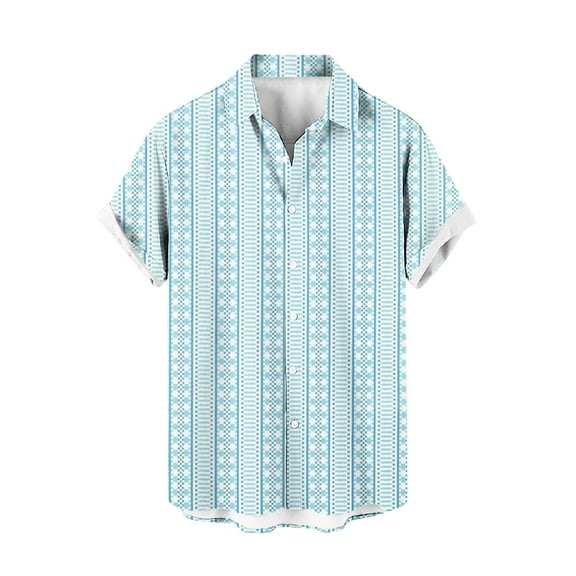 APEXFWDT Men's Hawaiian Shirt Tropical Aloha Shirts Short Sleeve Beach Holiday Shirt Casual Cuban Shirts