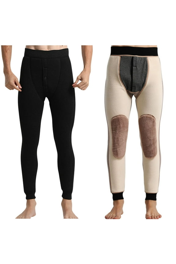 APEXFWDT Men’s Heavyweight Thermal Underwear for Cold Fleece Lined Long Johns Pants Base Layer Warm Underwear Bottoms for Men