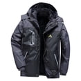 thumbnail image 1 of APEXFWDT Men's Heavyweight Waterproof Windproof Ski Jacket with Detachable Hood Fleece Lined Winter Thermal Insulated Parka for Hiking Camping,XXXL,Black, 1 of 7