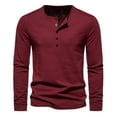 thumbnail image 1 of APEXFWDT Men's Henley Shirts Casual Long Sleeve Lightweight Button T-Shirts Men Slim Fit Active Sports Basic Top Shirts, 1 of 5