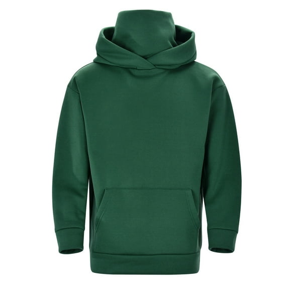 APEXFWDT Men's High-Neck Hoodie - Oversized Long Sleeve Pullover Hooded Top Solid Color Sweatshirt with Pockets,XXL,Green