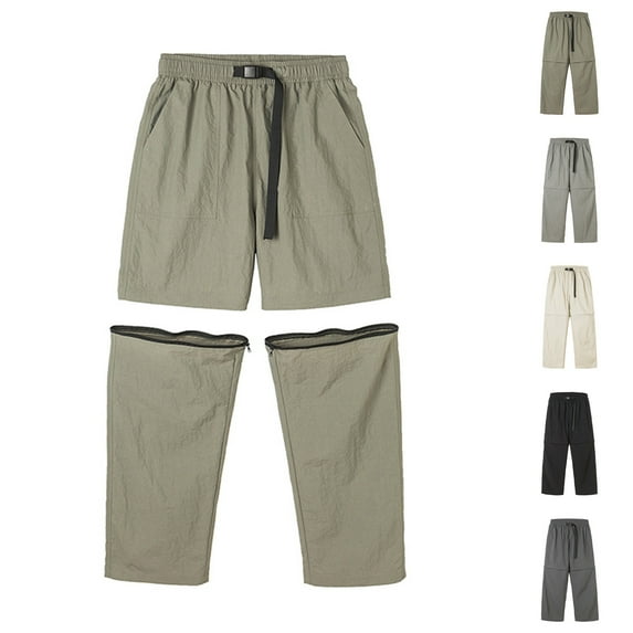 APEXFWDT Men's Hiking Work Cargo Pants Convertible Quick-Dry Lightweight Pants with Multi Pockets Outdoor Mountain Fishing Camping Pants Summer ,XL,Army Green