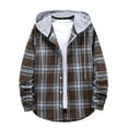 thumbnail image 1 of APEXFWDT Men's Hooded Plaid Flannel Shirt Jacket Button Up Flannel Hoodie for Men Loose Lightweight Long Sleeve Causal Shirt, 1 of 7