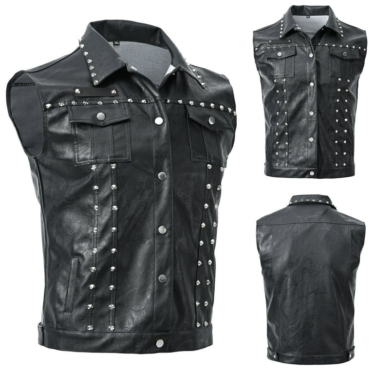 Leather biker vests for sale top