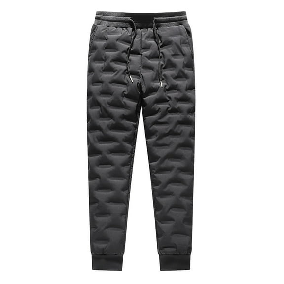 APEXFWDT Men's Lightweight Puffy Pants Puffer Quilted Ski Insulation Pants for Winter Men Outdoor Climbing Down Pants Windproof Warm Pants