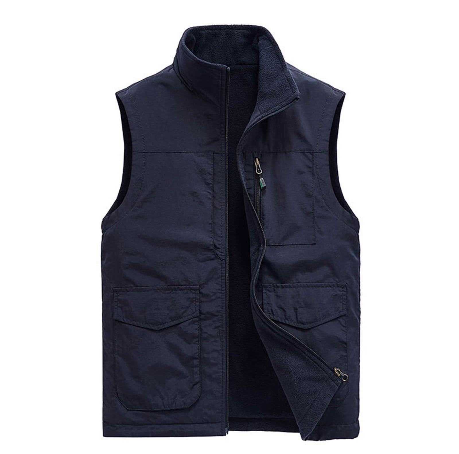 DIOAZUD Men's Casual Lightweight Outdoor Fishing Cargo Vest Plus Size Safari Travel Photo Work Vests Jacket Multi Pockets