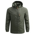 thumbnail image 1 of APEXFWDT Men's Lightweight Softshell Jacket Big and Tall Full-zip Hooded Hiking Windbreaker Jackets Slim Fit Sun Protection Track Jacket, 1 of 8