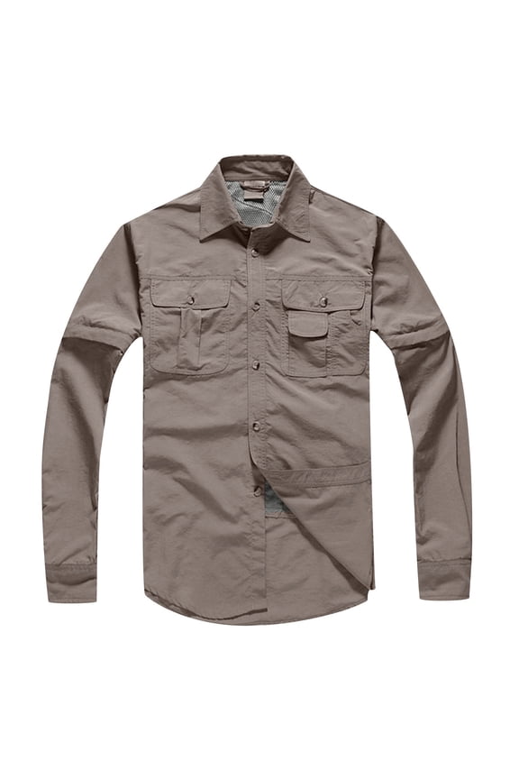 APEXFWDT Men's Long Sleeve Fishing Hiking Shirts Quick Dry Button Down Lightweight Shirts with UPF Sun Protection