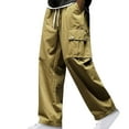 thumbnail image 1 of APEXFWDT Men's Loose-Fit Cargo Pants Casual Wide Leg Work Pants for Men Multi Pockets Hiking Drawstring Pants, 1 of 3