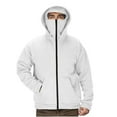 thumbnail image 1 of APEXFWDT Men's Mask Hooded Gym Workout Sweatshirt Lightweight Long Sleeve Hoodie Jacket with Built-in Face Cover Mask for Fishing Running M,White, 1 of 9