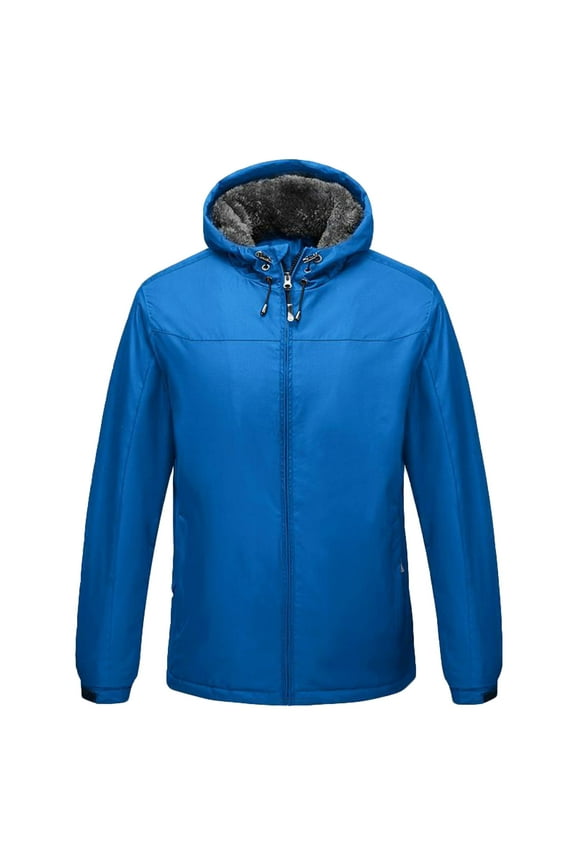 APEXFWDT Men's Mountain Waterproof Ski Snow Jacket Winter Windproof Rain Jacket with Hood Hiking Fishing Travel Fleece Jacket Parka