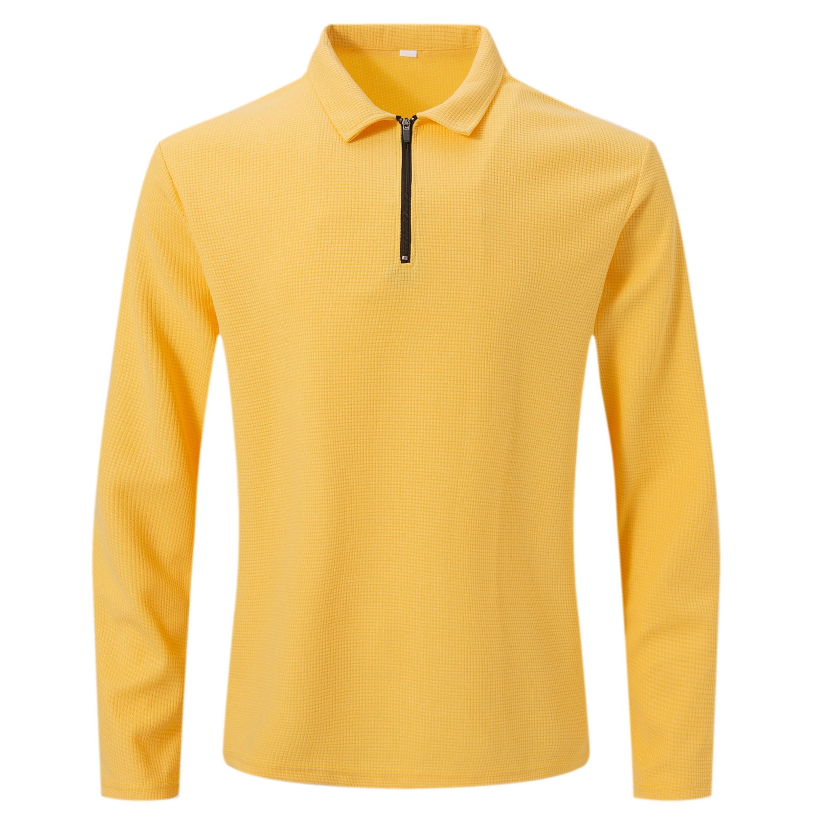 APEXFWDT Men's Pique Golf Shirts Long Sleeve 1/4 Zip Up Casual Collared ...