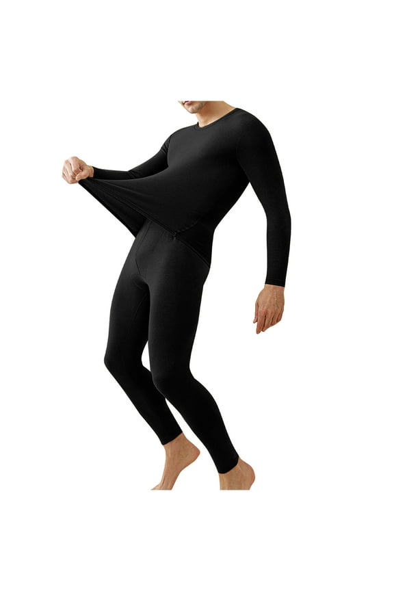 APEXFWDT Men's Plus Size Thermal Underwear Set L-4XL - Compression Base Layer Top & Pants Moisture Wicking Winter Wear