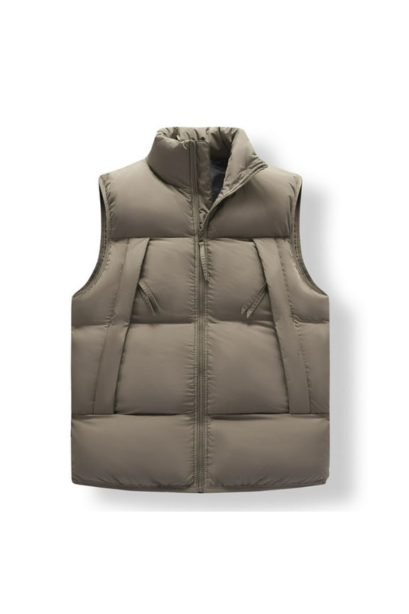 APEXFWDT Men's Puffer Vest Zipper Sleeveless Jacket Stand Collar Winter Outerwear Windproof Lightweight Warm Vests with Pockets Insulated Vest, S-5XL