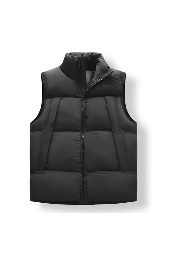 APEXFWDT Men's Puffer Vest Zipper Sleeveless Jacket Stand Collar Winter Outerwear Windproof Lightweight Warm Vests with Pockets Insulated Vest, S-5XL