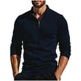 thumbnail image 1 of APEXFWDT Men's Quarter-Zip Mock Neck Sweater Raglan-Sleeve Base Layer Long Sleeve Pullover Knit Top for Daily Commutes & Office Layering, 1 of 5