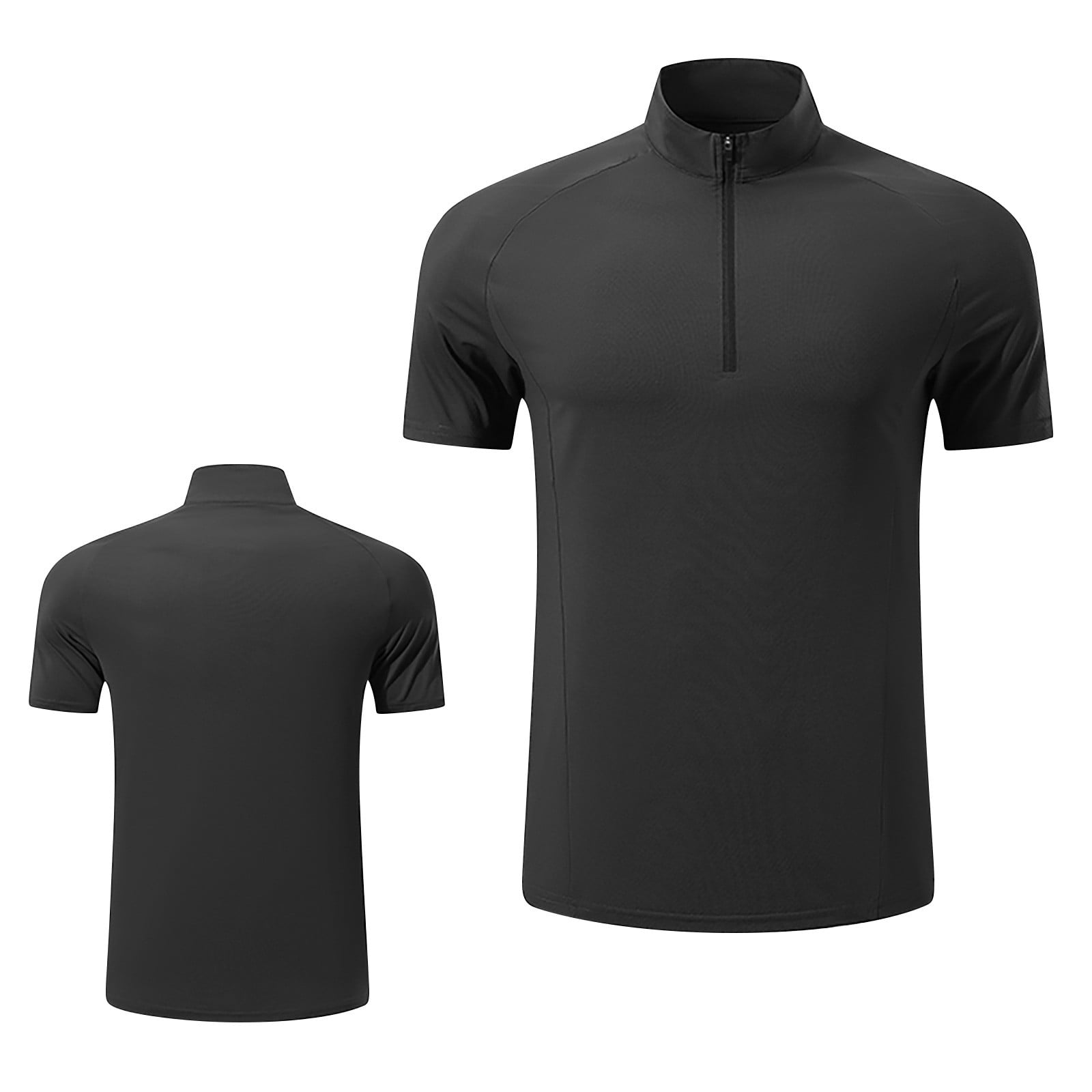 APEXFWDT Men's Quarter-Zip Tshirt Short Sleeve Golf Sports Shirts Mock ...