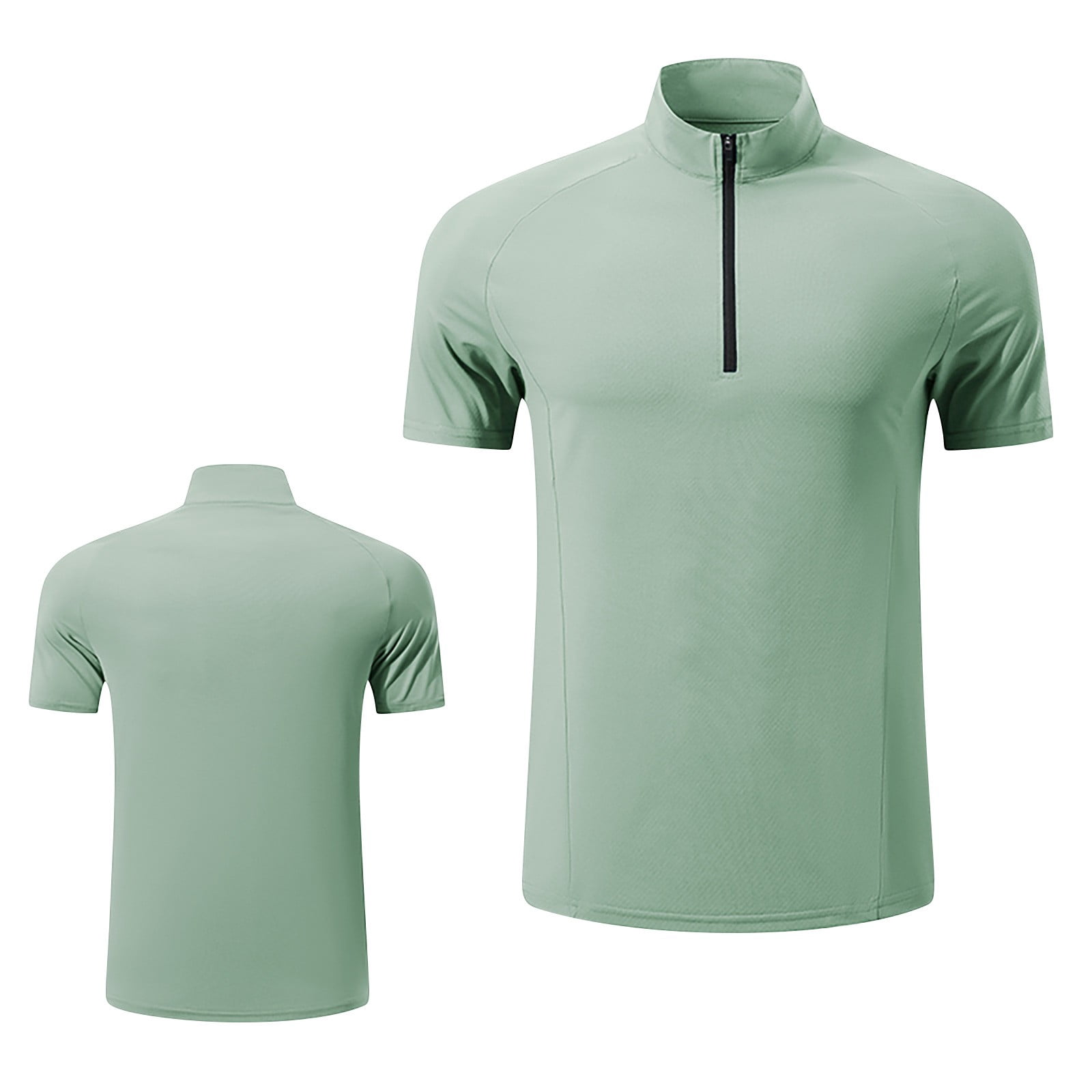 APEXFWDT Men's Quarter-Zip Tshirt Short Sleeve Golf Sports Shirts Mock ...