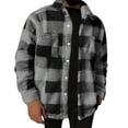 thumbnail image 1 of APEXFWDT Men's Reversible Sherpa Plaid Coat - Flannel-Lined Winter Jacket Button-up Casual Jacket with Pocket, 1 of 5