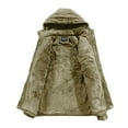 APEXFWDT Men's Sherpa Lined Military FullZip Removable Hooded Cotton