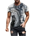 thumbnail image 1 of APEXFWDT Men's Short Sleeve T-Shirt Big and Tall Crew Neck Basic Shirt Marble Print Fitted Cotton Blend Tees Stretch Lightweight Workout Tops, 1 of 4