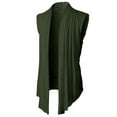 thumbnail image 1 of APEXFWDT Men's Sleeveless Cardigan - Lightweight Open Front Vest Shawl Collar Tank Top for Layering & Casual Outfits,L,Army Green, 1 of 5