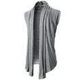 thumbnail image 1 of APEXFWDT Men's Sleeveless Cardigan - Lightweight Open Front Vest Shawl Collar Tank Top for Layering & Casual Outfits,XL,Gray, 1 of 4