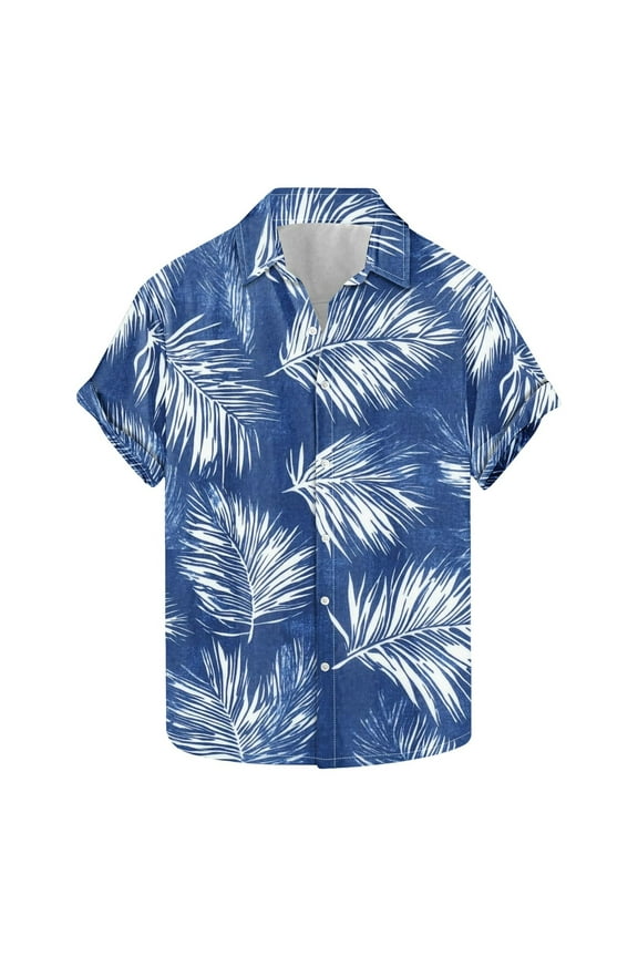 Men's Summer Aloha Hawaiian Shirt - Tropical Floral Print Short Sleeve Button Down Shirt, Breathable for Beach & Vacation,Big and Tall S-5XL