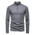 thumbnail image 1 of APEXFWDT Men's Sun Protection Shirt Half-Zip Long Sleeve Athletic Workout Shirt Slim-Fit UV-Protective Outdoor Shirt,XXL,Dark Gray, 1 of 8