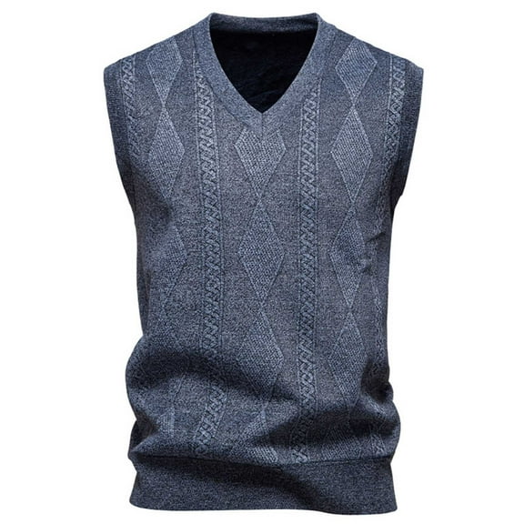 APEXFWDT Men's Sweater Vest Sleeveless Stretchy V-Neck Sweater Slim Fit Lightweight Classic Casual Knit Vest,XXL,Gray