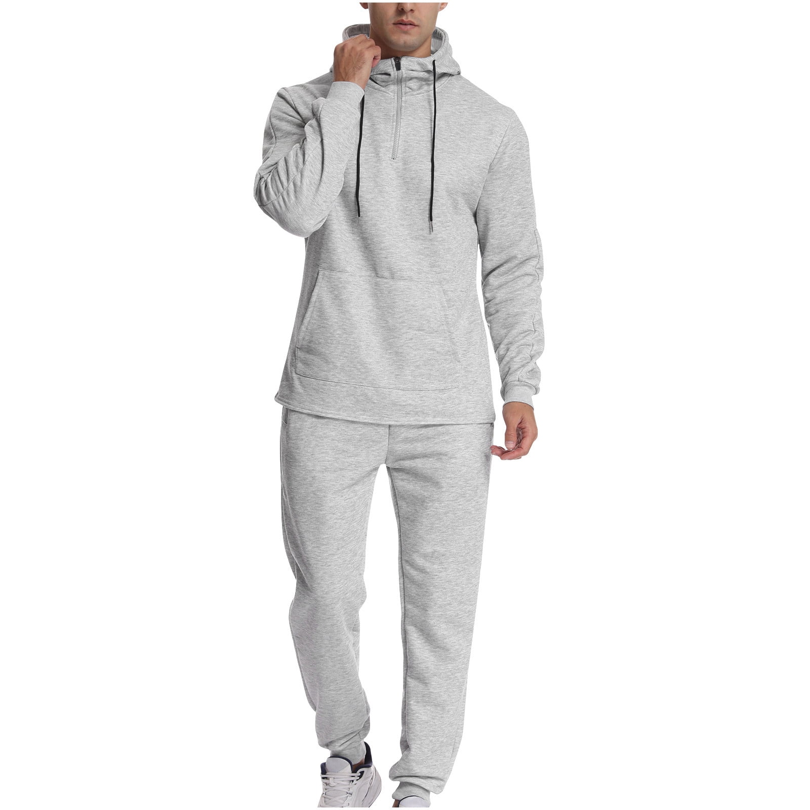APEXFWDT Men's Sweatsuits Sets 2 Piece Outfits Half Zip Hooded