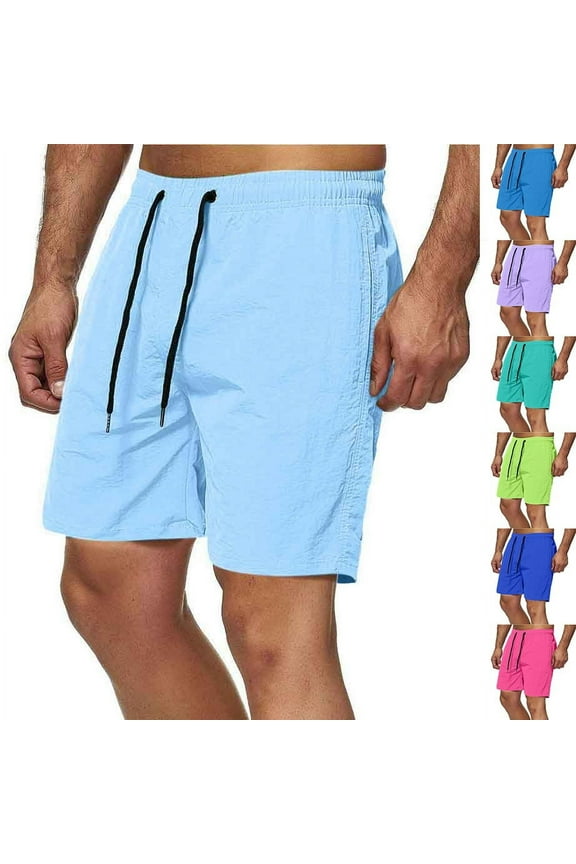 Men's Swim Trunks - Quick-Dry Beach Shorts Adjustable Drawstring UPF 50+ Board Shorts for Surfing & Pool Swim Shorts