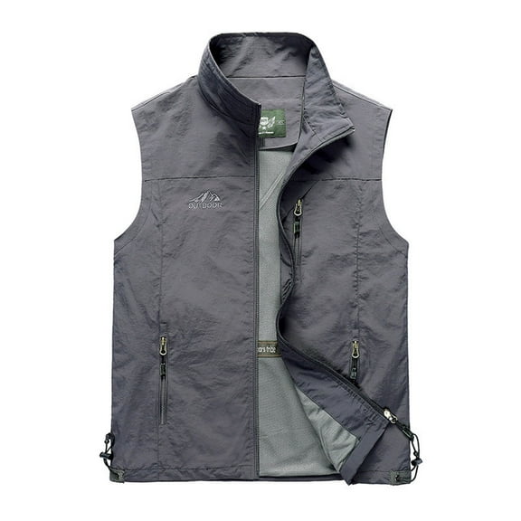 APEXFWDT Men's Utility Fishing Vest Outdoor Big and Tall Summer Lightweight Work Photo Safari Cargo Vest Travel Hunting Waistcoat With Pockets